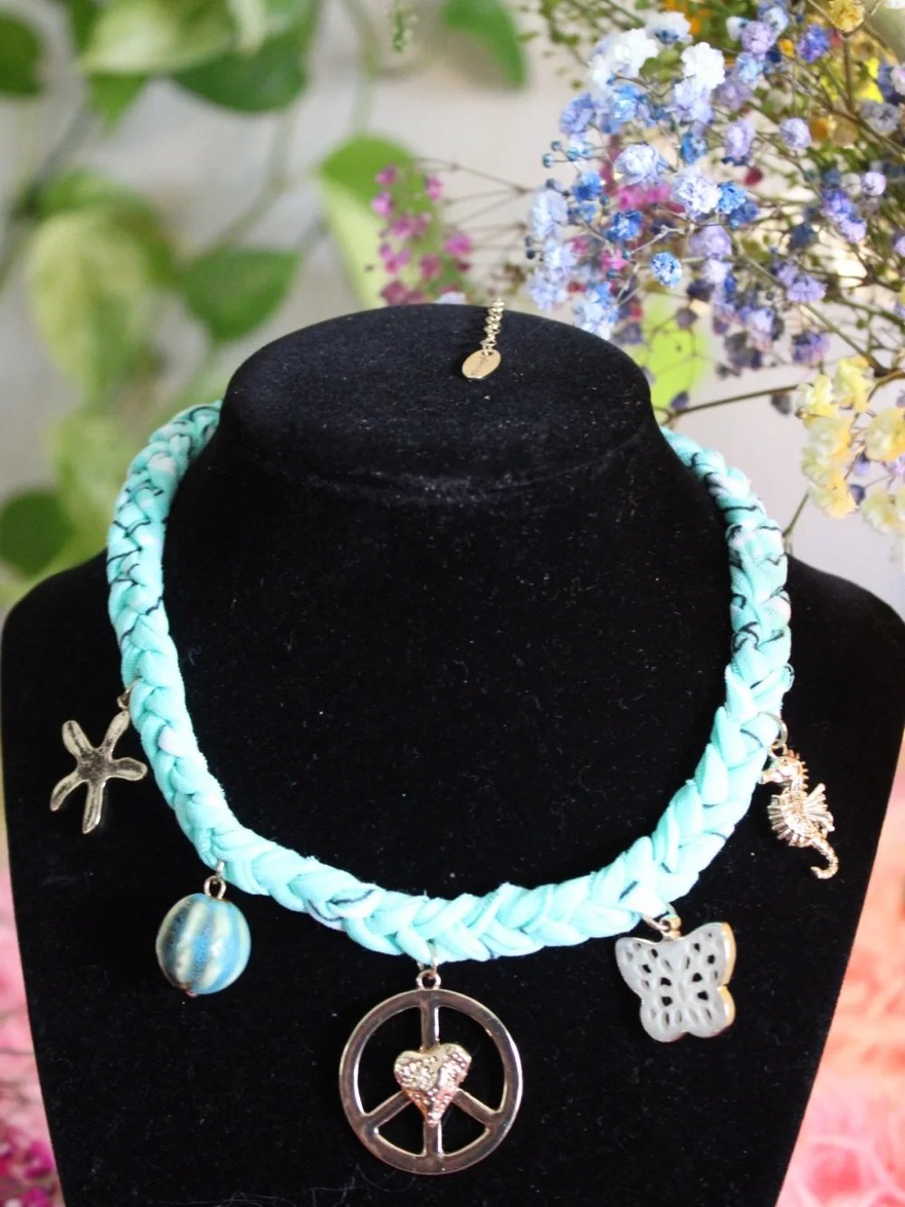 Braided Turquoise Charm Necklace - Free People